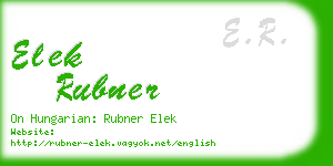 elek rubner business card